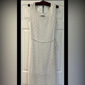 Ronni Nicole White Lace Belted Maxi Dress Size 8